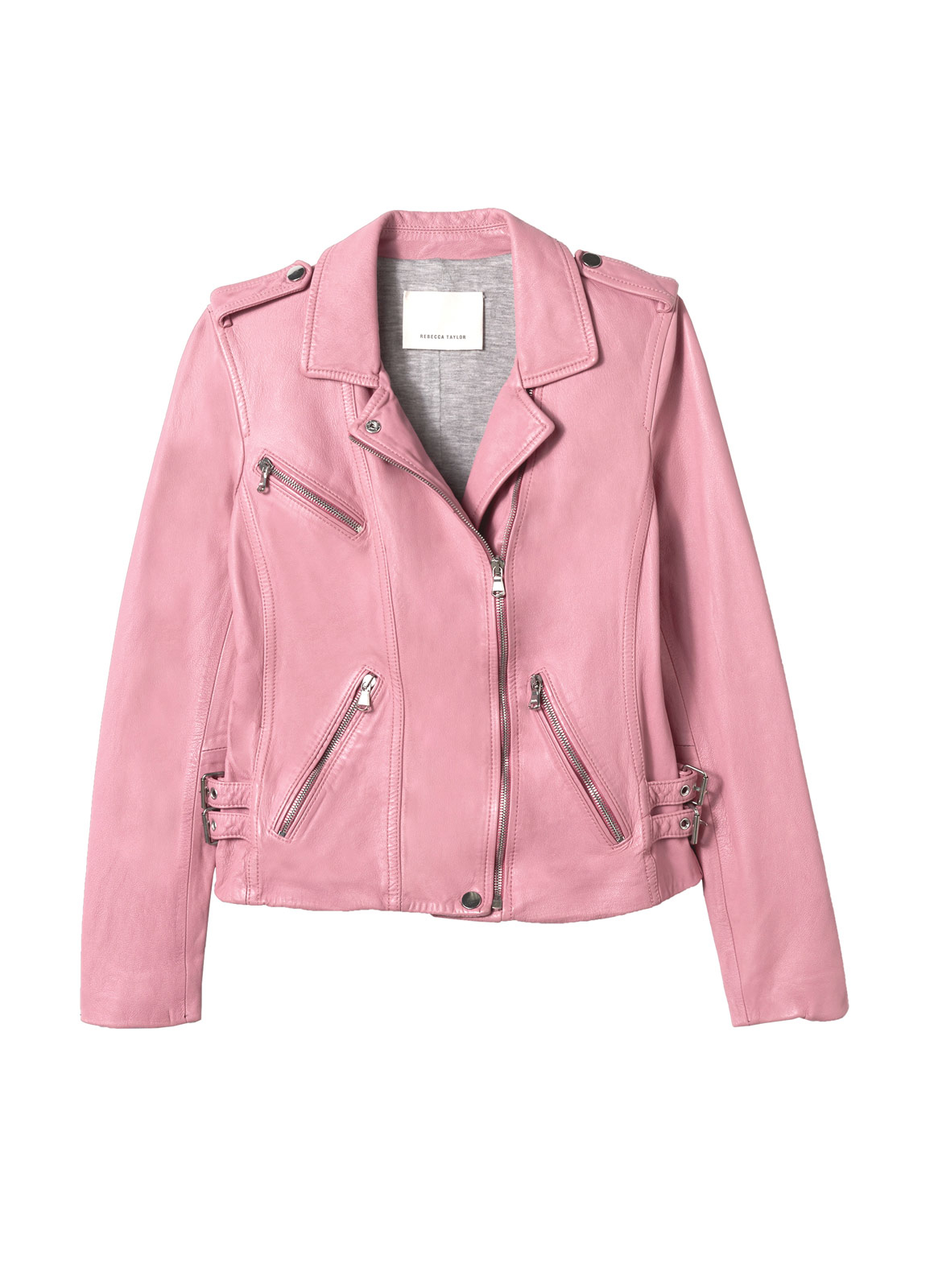 Lyst - Rebecca Taylor Washed Leather Jacket in Pink