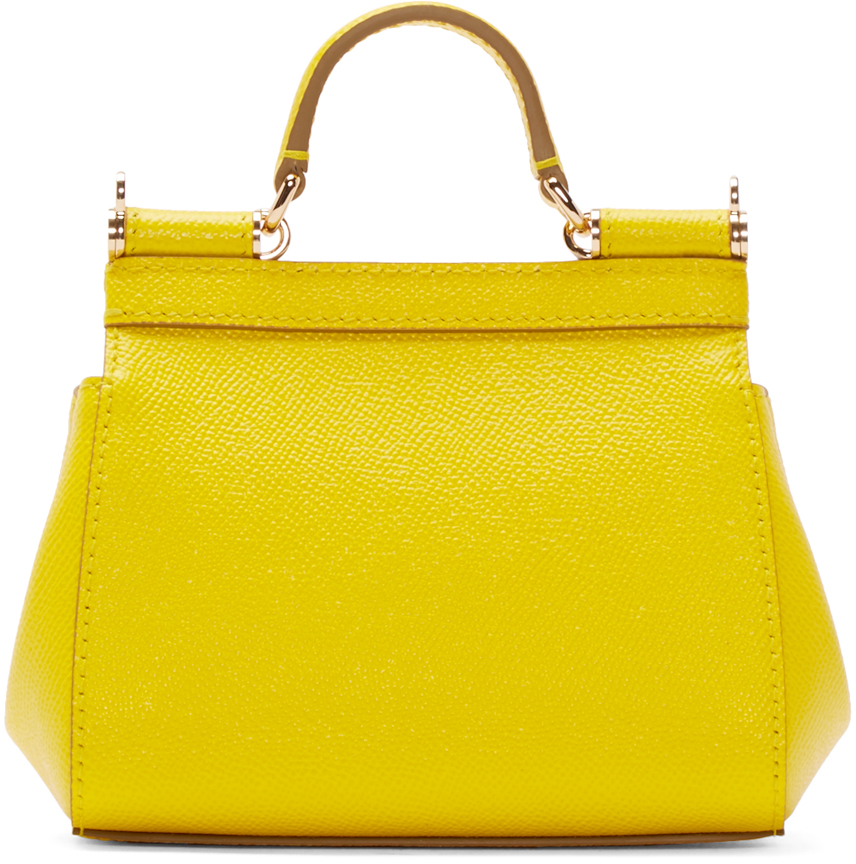 Dolce & gabbana Yellow Mini Miss Sicily Bag in Yellow Lyst