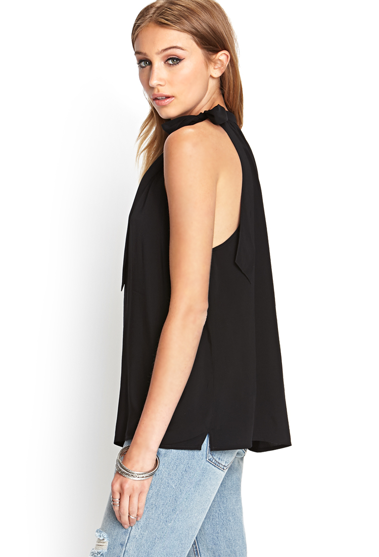 Lyst Forever 21 Selftie Halter Top in Black