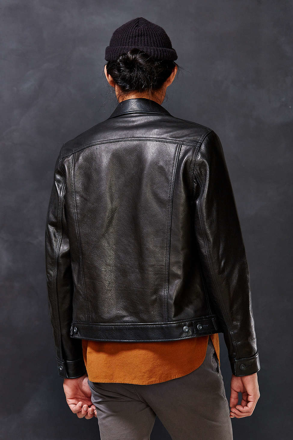 schott leather trucker jacket