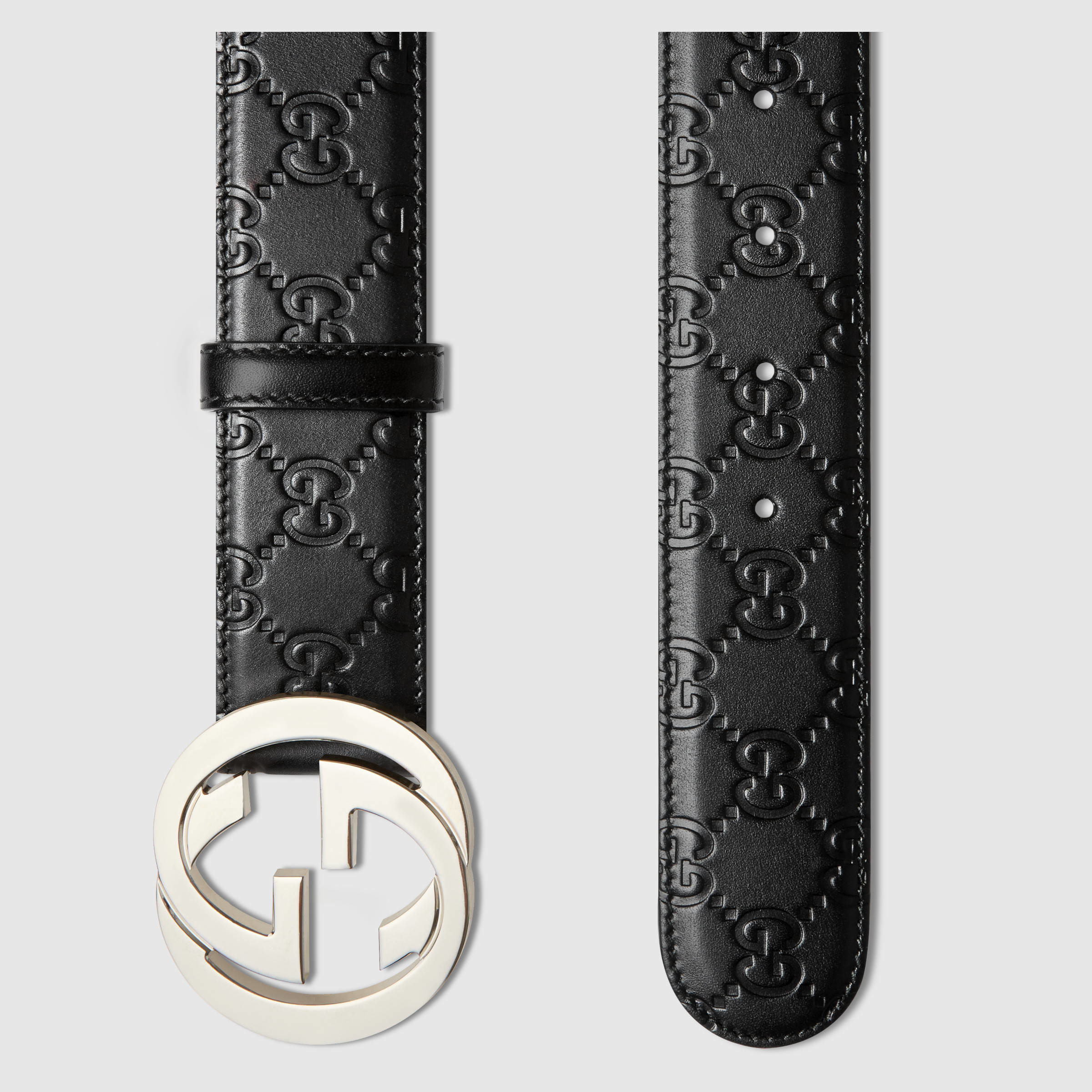 Gucci Signature Leather Belt in Black for Men | Lyst