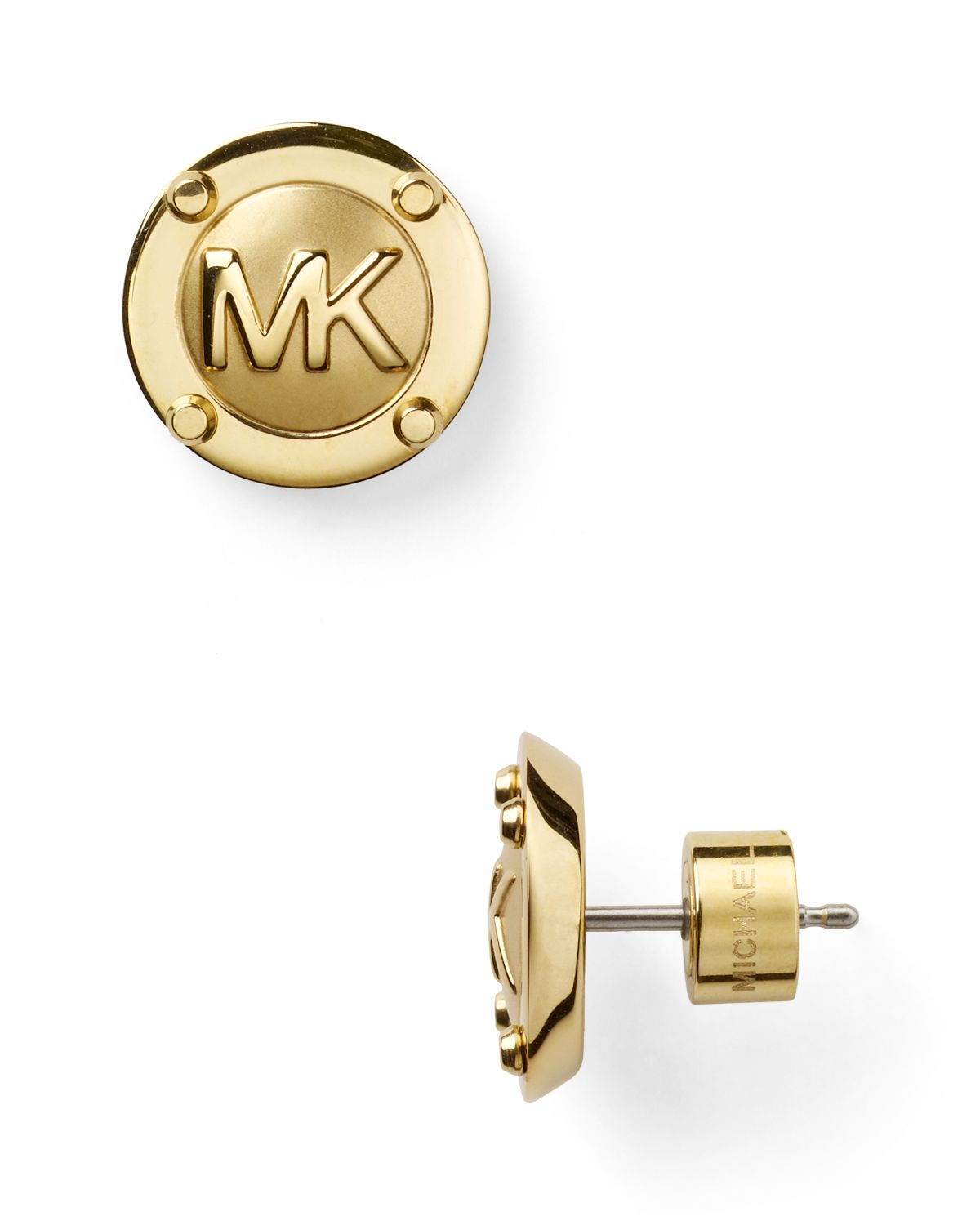 Michael Kors Mk Button Earrings in Gold 