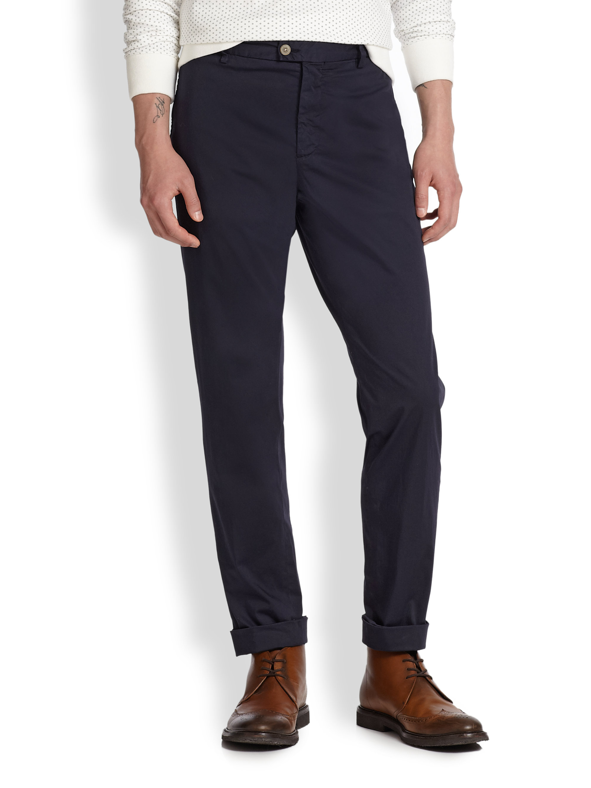 Atelier scotch Slim-Fit, Garment-Dyed Cotton Pants in Blue for Men | Lyst