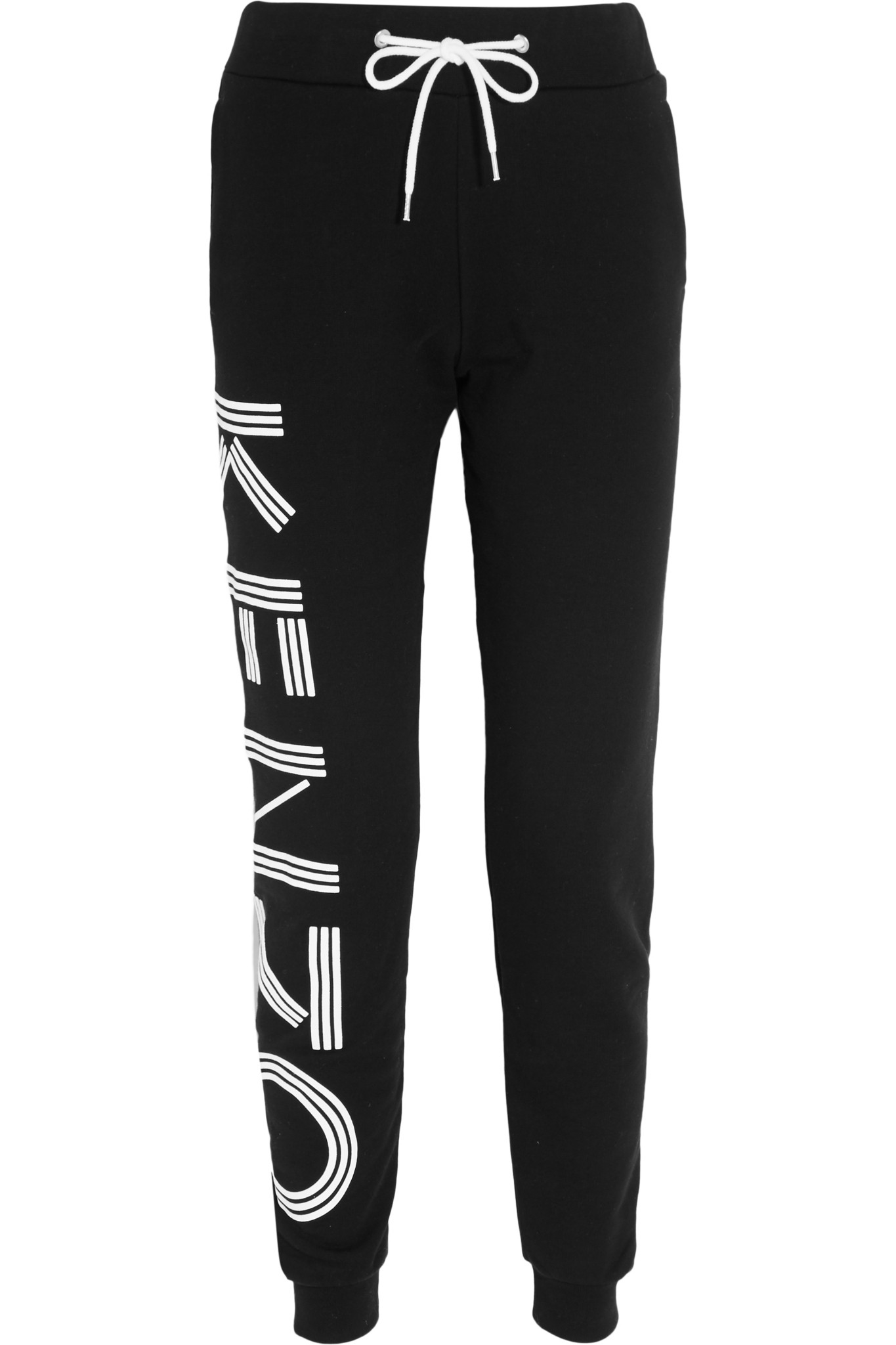 KENZO Printed Cotton Track Pants in Black - Lyst