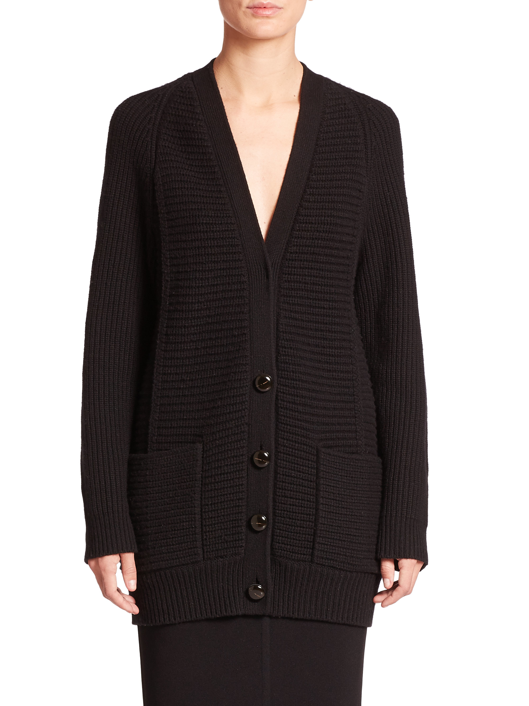 Proenza Schouler Wool & Cashmere Boyfriend Cardigan in Black Lyst