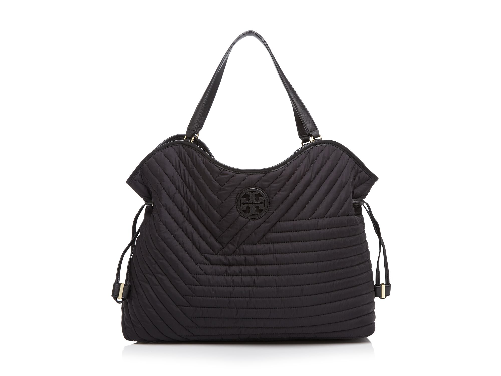Tory Burch Synthetic Quilted Nylon Tote in Black - Lyst