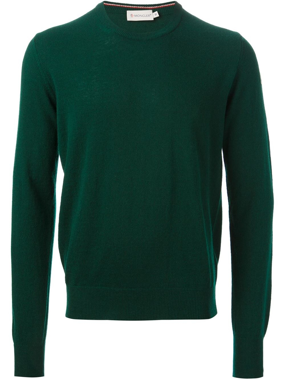 Moncler Crew Neck Jumper in Green for Men - Lyst