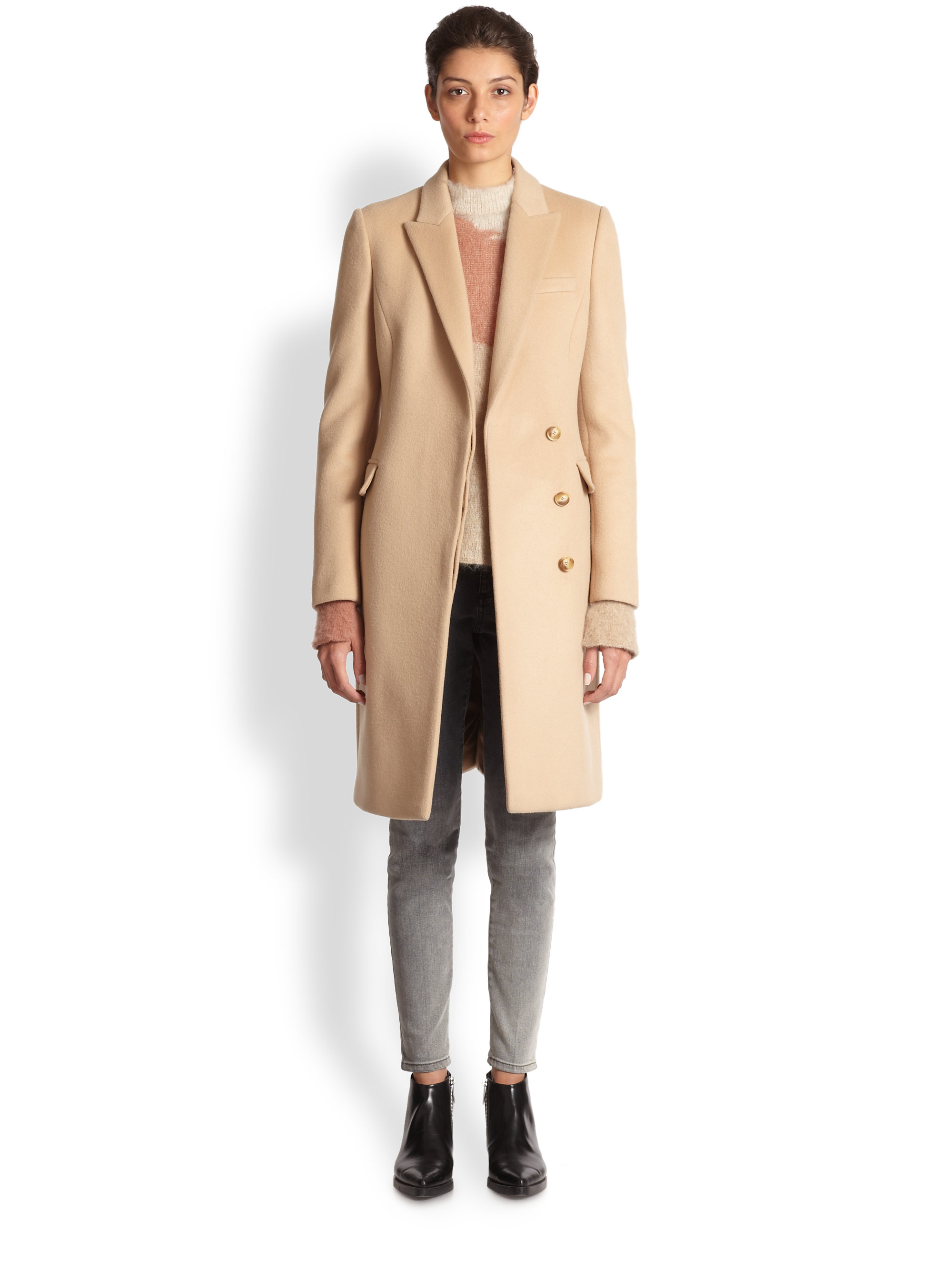 Stella mccartney Florence Camel Coat in Brown | Lyst