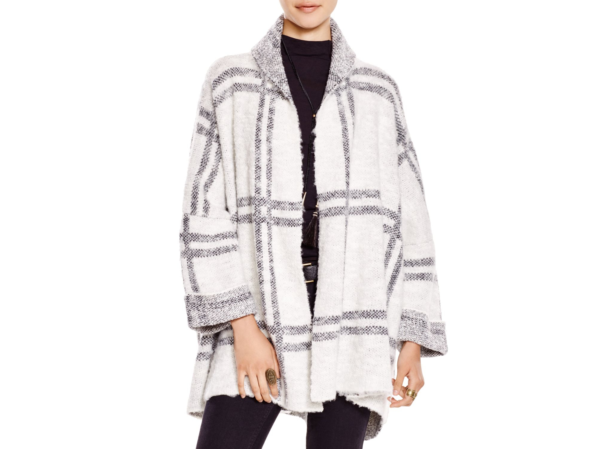 windowpane plaid sweater