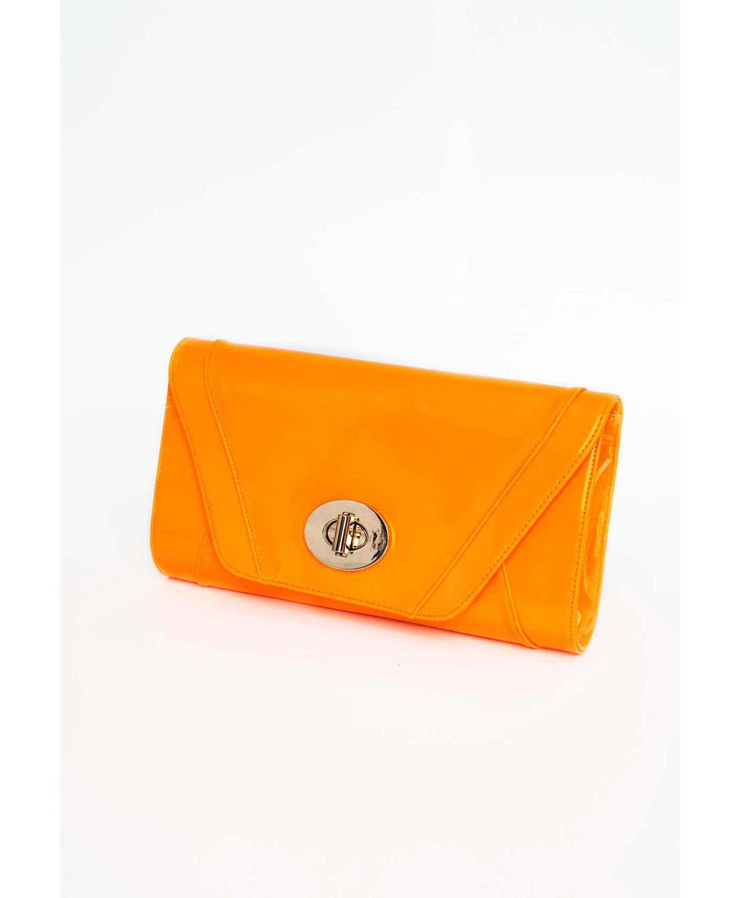 neon orange clutch bag