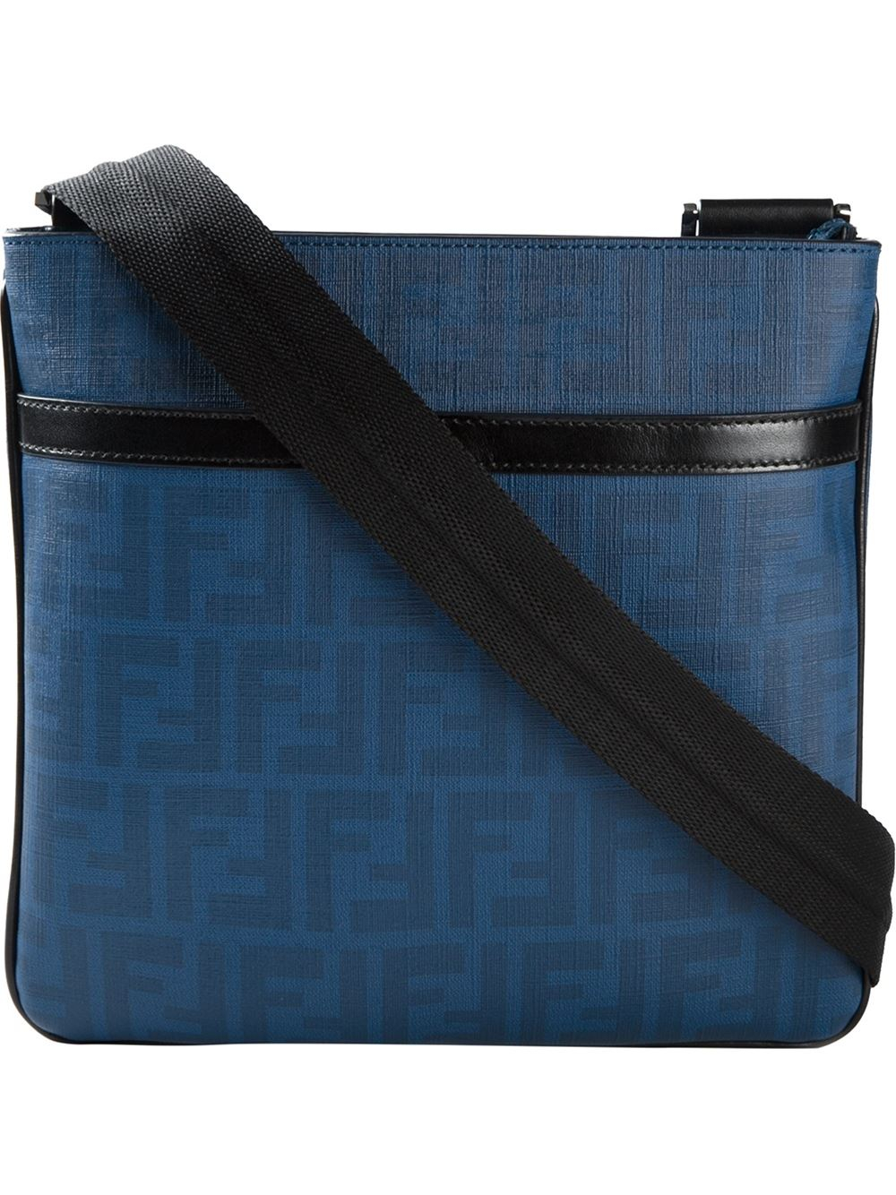 Fendi Zucca Messenger Bag in Blue for Men - Lyst