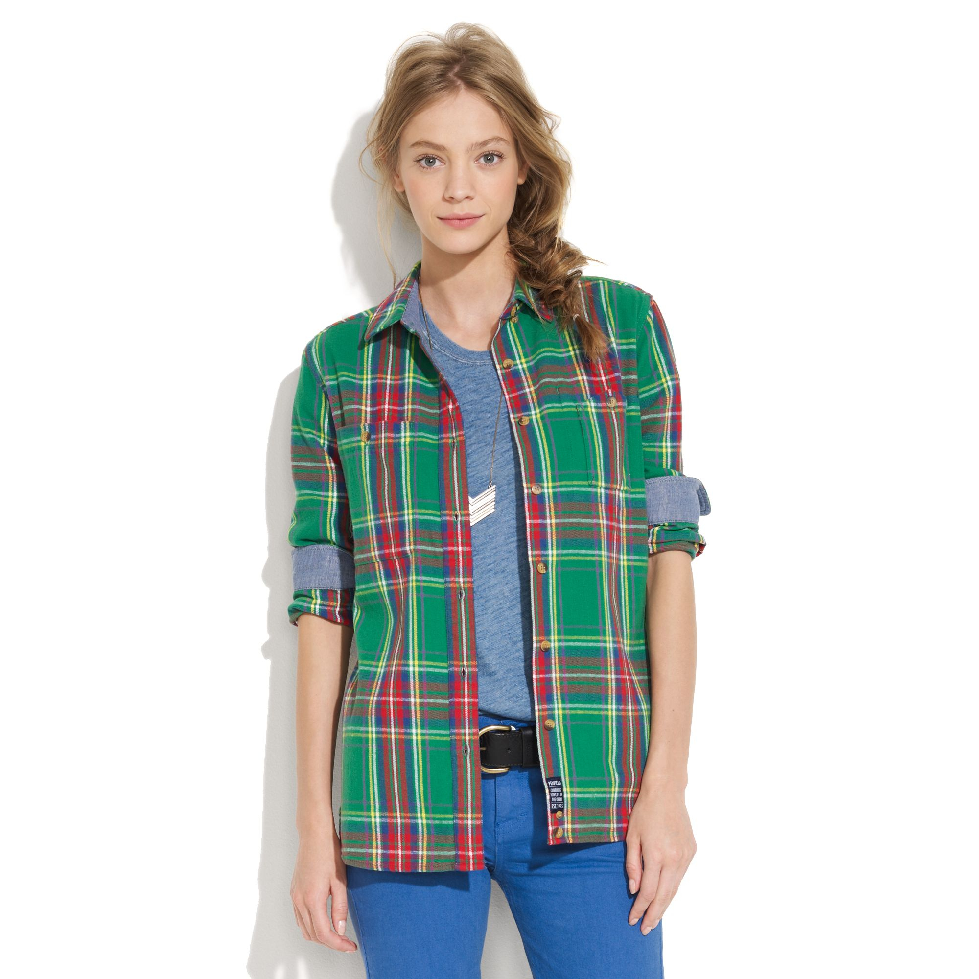 madewell green flannel