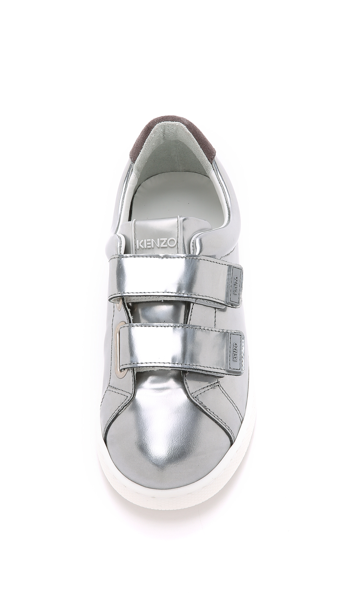 silver velcro sneakers