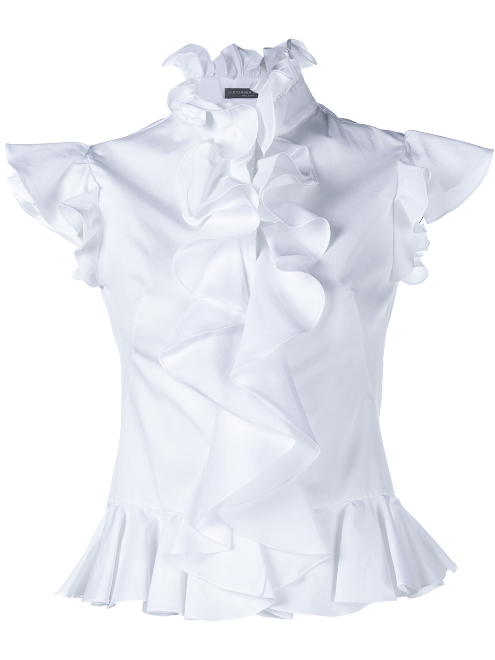 sleeveless ruffle shirt
