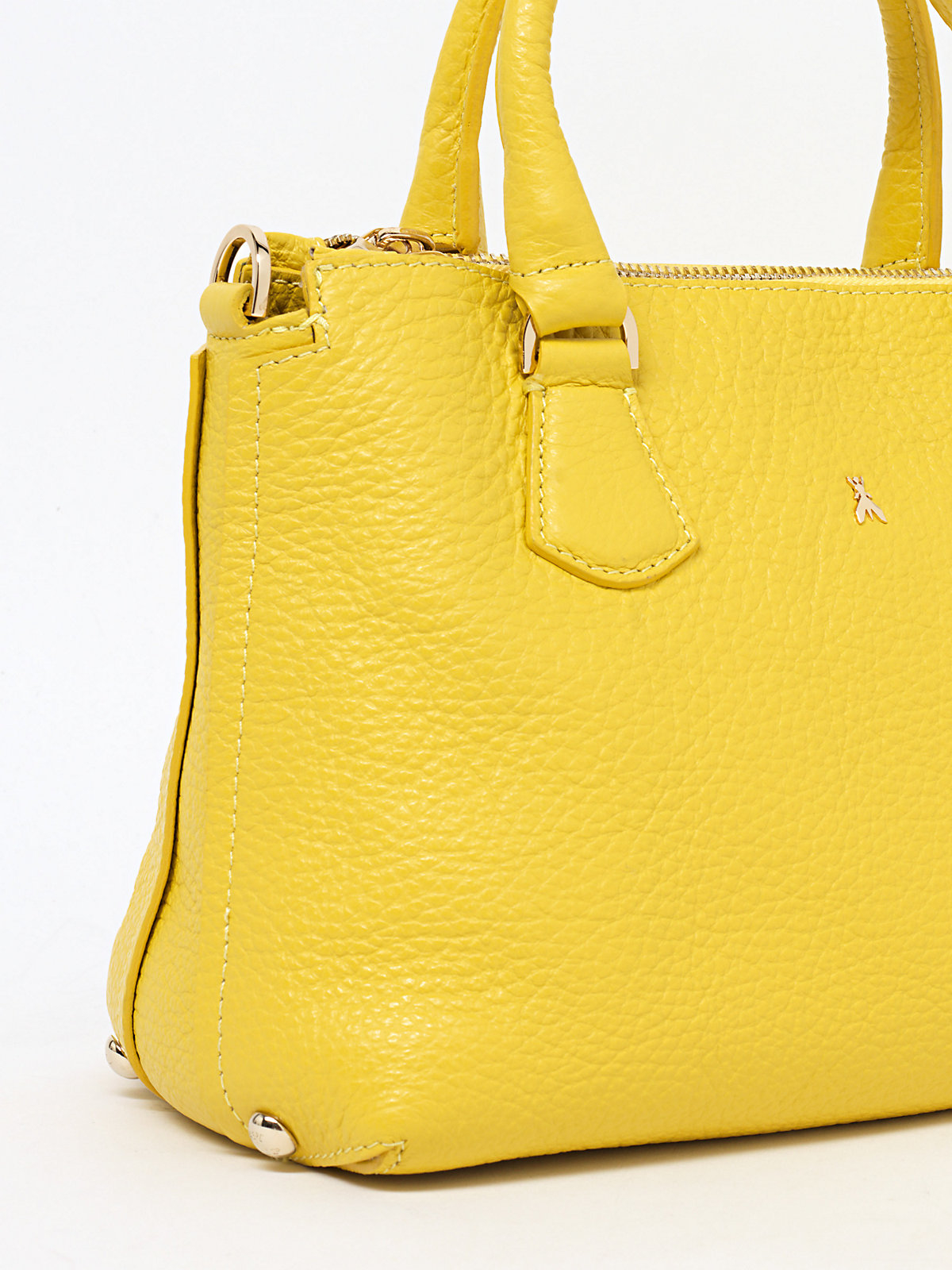Patrizia pepe Leather Handbag With Shoulder Strap in Yellow (Light