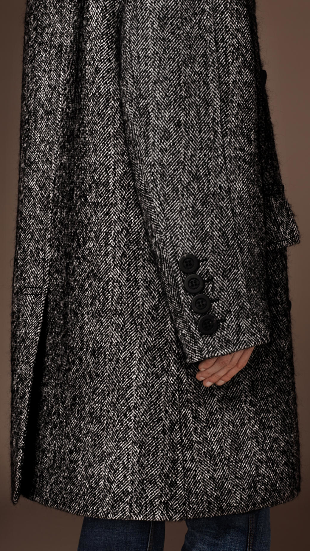 Burberry Unlined Herringbone Wool Blend Topcoat in Black/White (Black) for  Men - Lyst