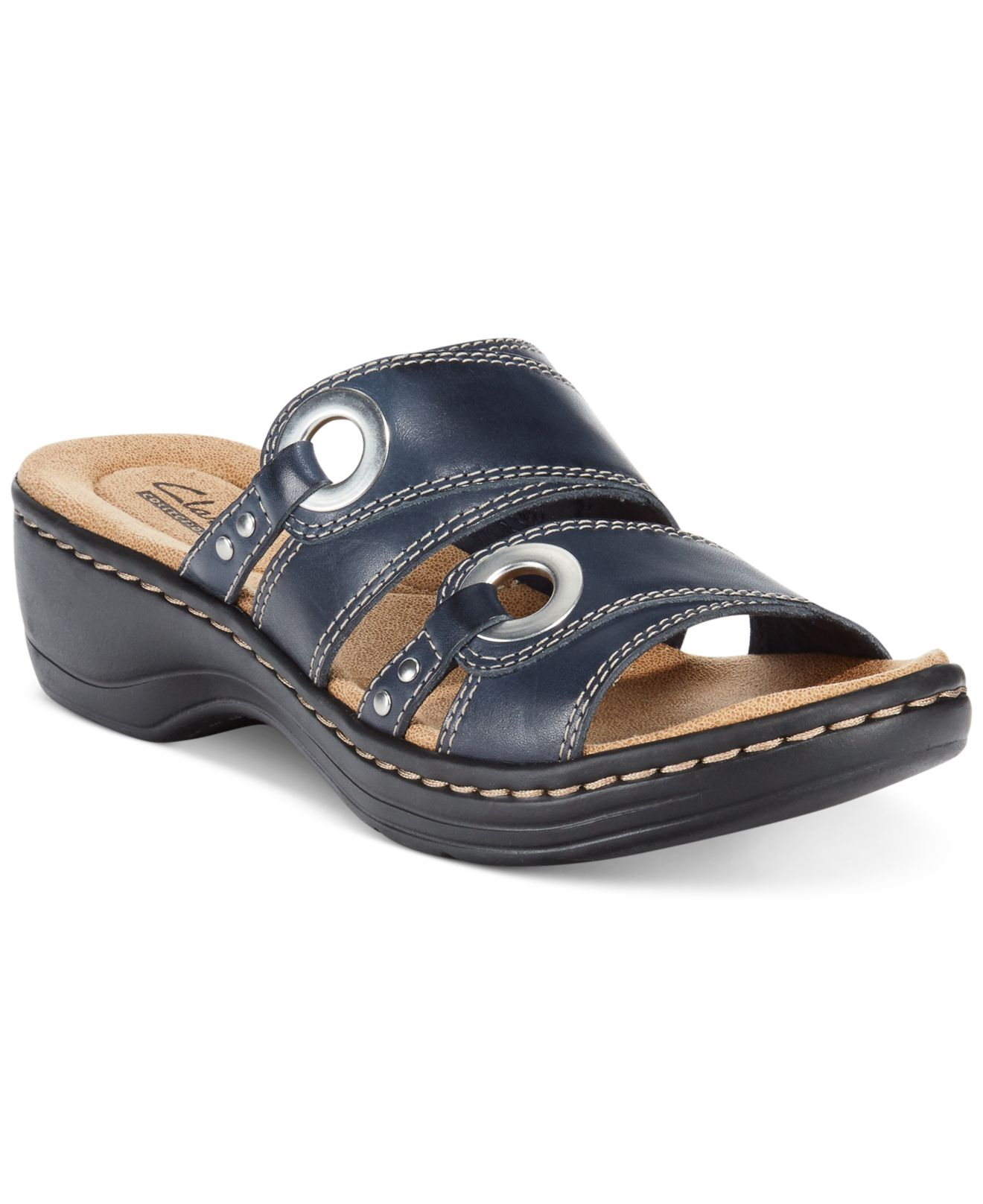 Clarks Collection Women&#39;S Hayla Acedia Flat Sandals (Only At Macy&#39;S) in Blue | Lyst
