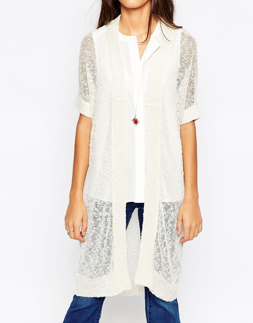 short sleeve longline cardigan