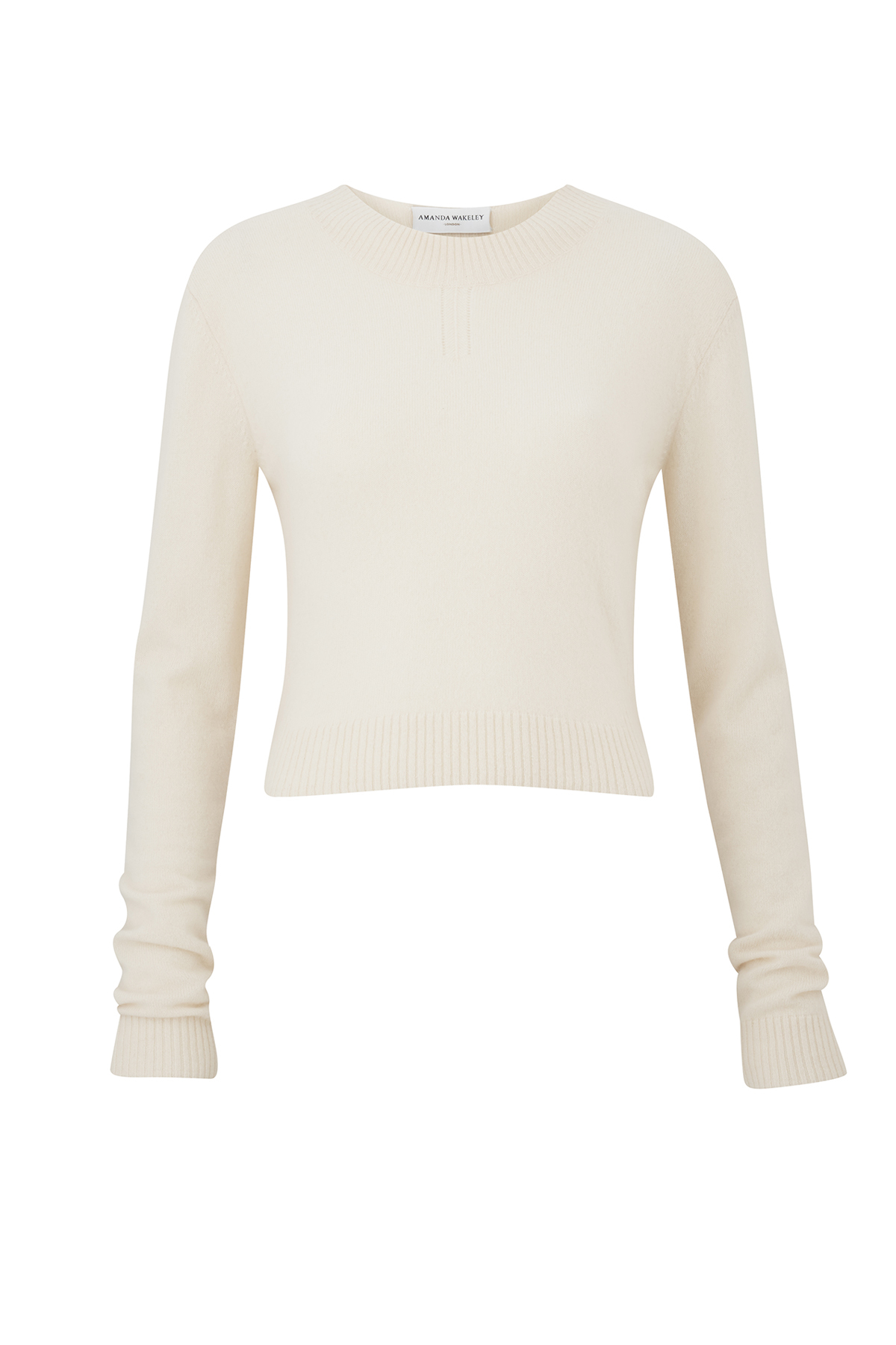 Amanda wakeley Campbell Cream Cropped Cashmere Sweater in Beige (cream ...