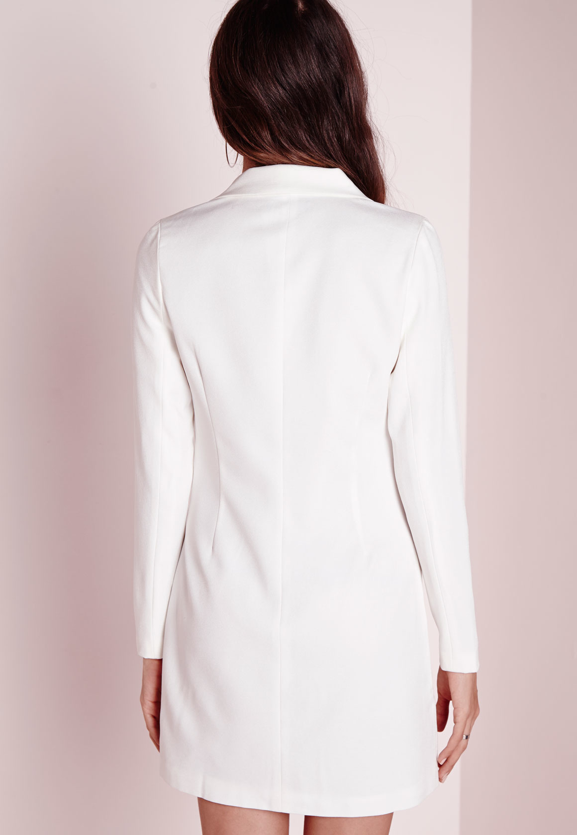 long sleeve blazer dress white