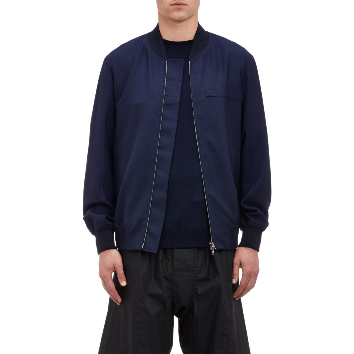 Marni Worsted Wool Bomber Jacket in Blue for Men Lyst