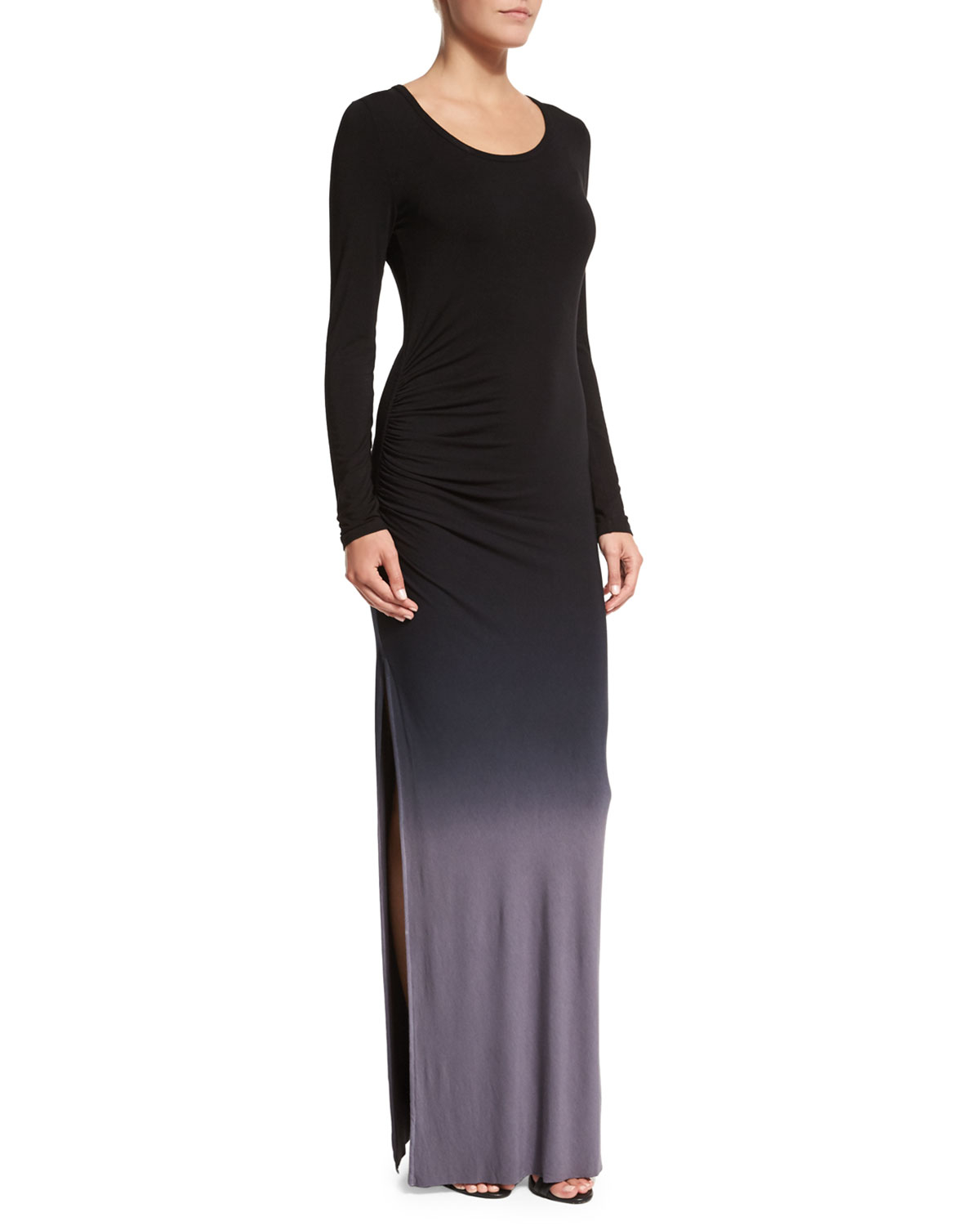 ombre maxi dress with sleeves
