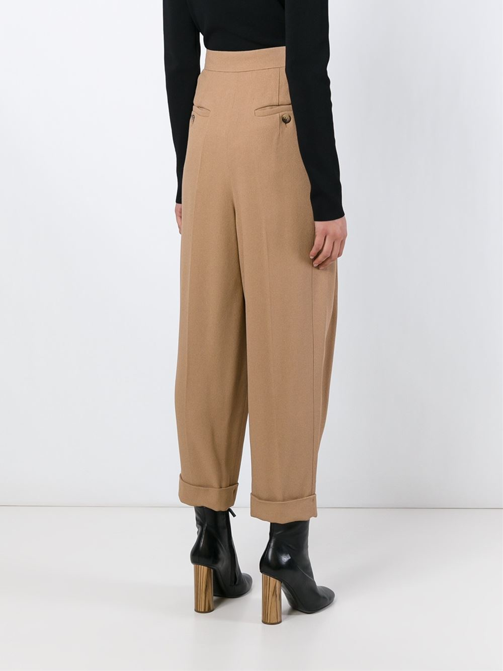 Sportmax High-Waisted Straight Pants in Brown - Lyst