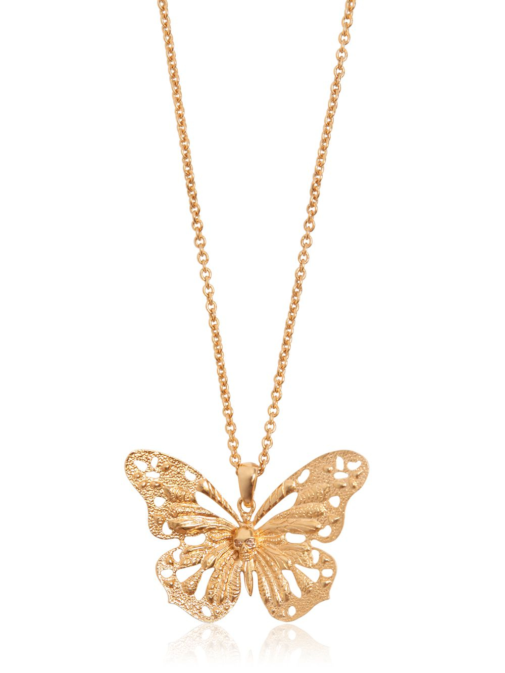 Butterfly Pendant Necklace in Gold 