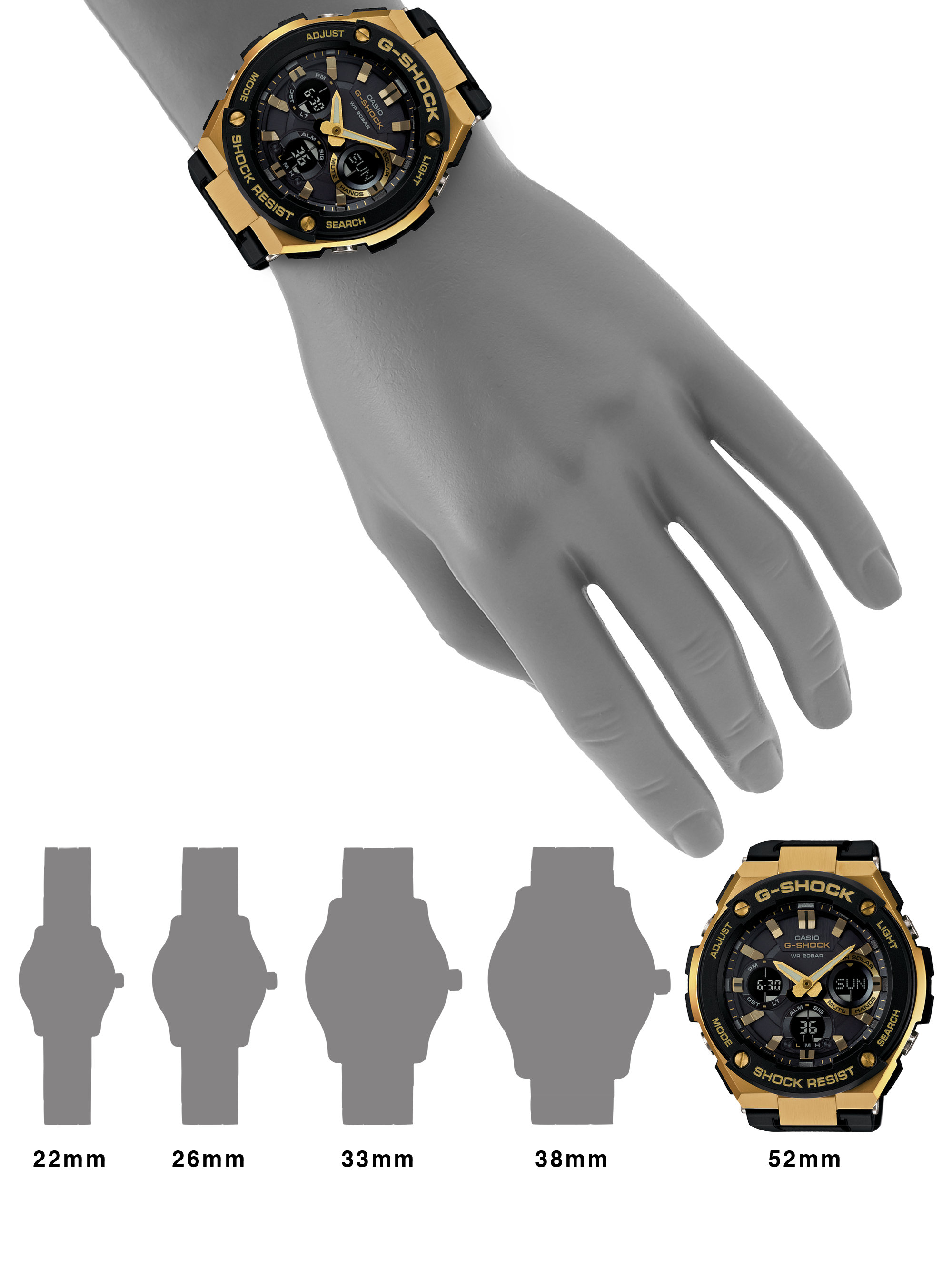 G-Shock G-steel Analog Digital Watch in Black-Gold (Black) - Lyst
