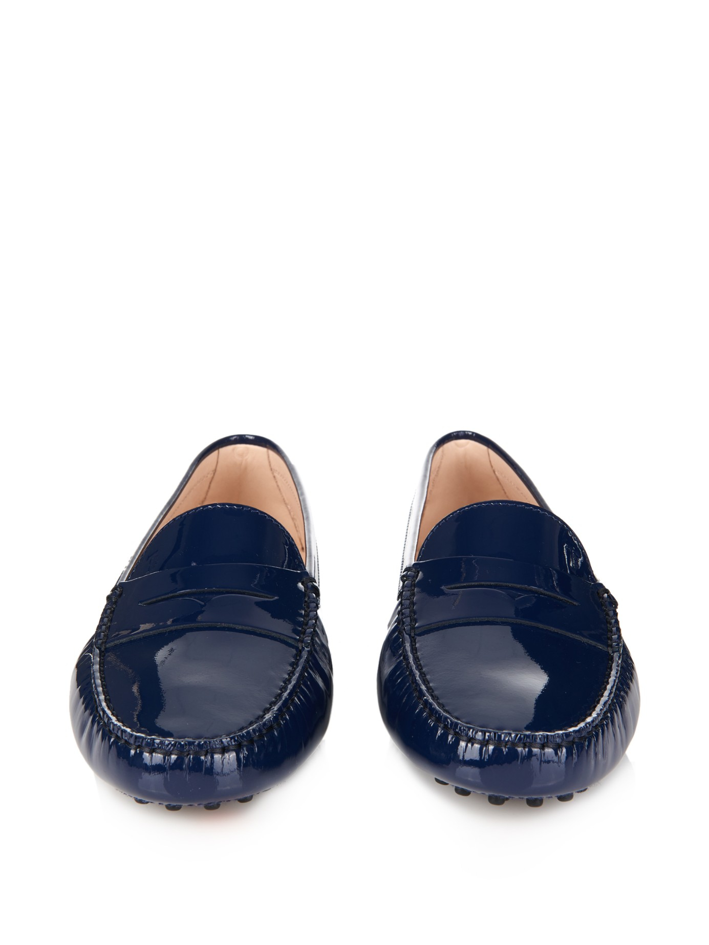 Blue leather loafers womens on sale