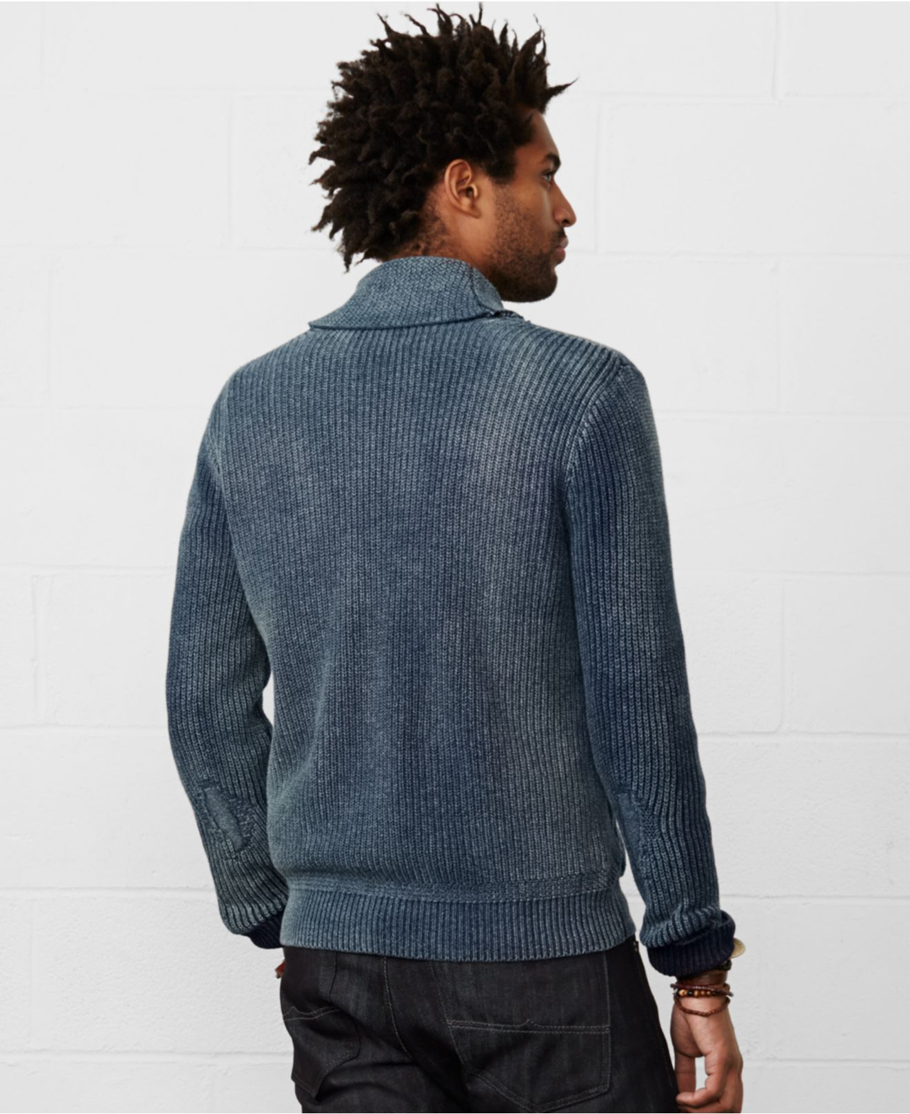 ralph lauren intarsia shawl collar 