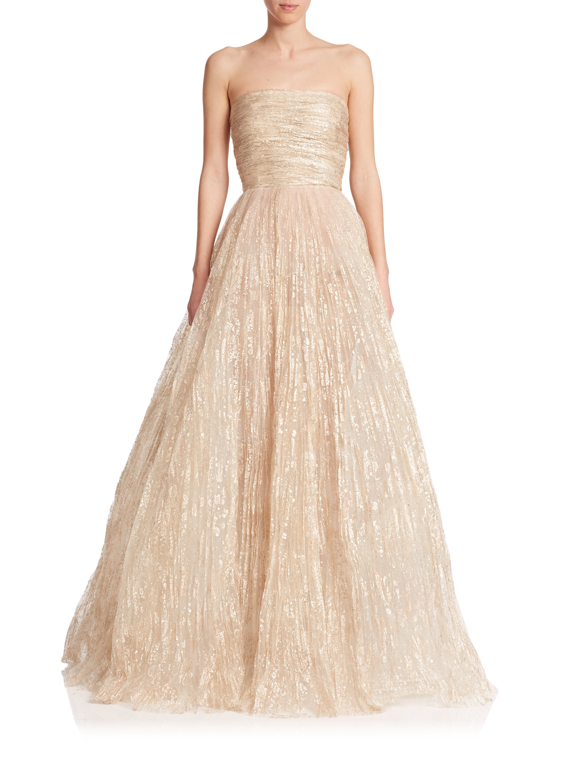 oscar de la renta tulle gown