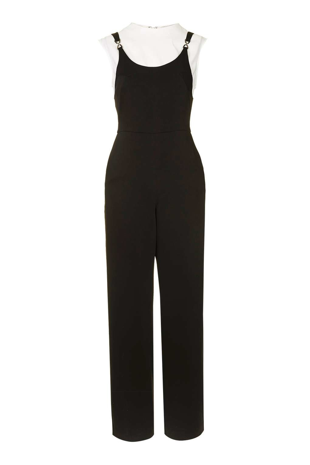 black pinafore jumpsuit