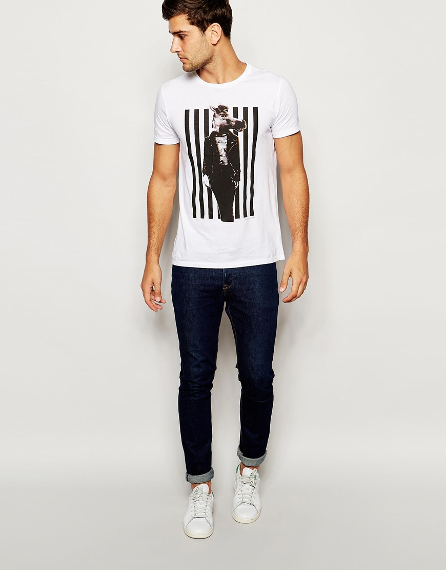 BOSS T-shirt With Horse Head Print in White for Men | Lyst