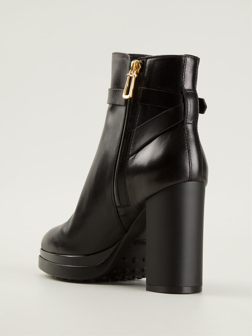 tods boots tod s platform ankle boots in black lyst tods boots tod s platform ankle boots in black lyst