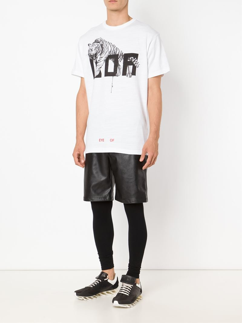 Off-White c/o Virgil Abloh Text and Tiger Print Cotton T-Shirt in White ...