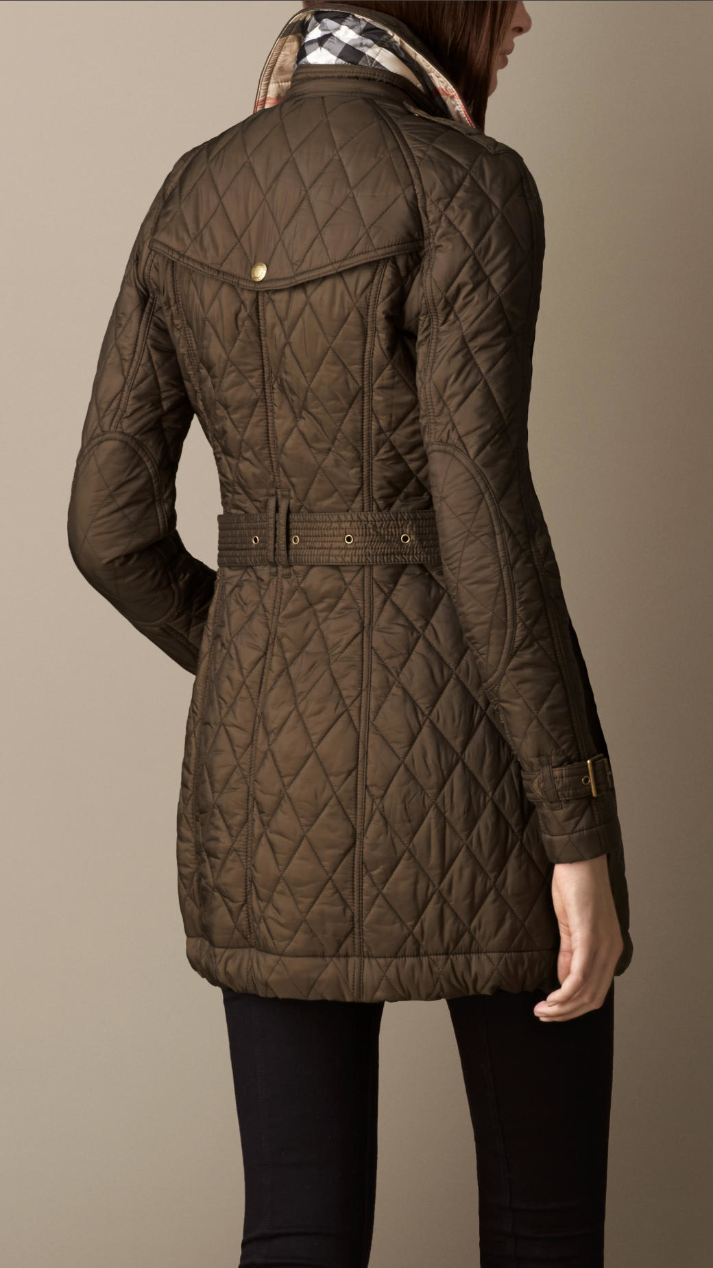 Lyst - Burberry Diamond Quilted Coat in Natural