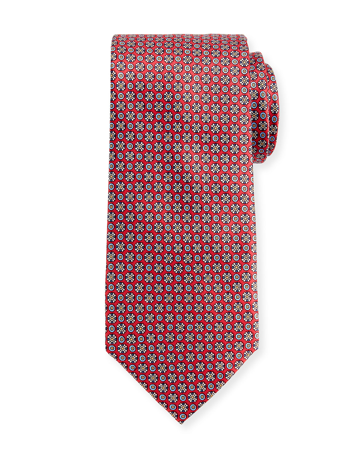 Lyst - Neiman Marcus Boxed Patterned Neat Silk Tie in Red for Men