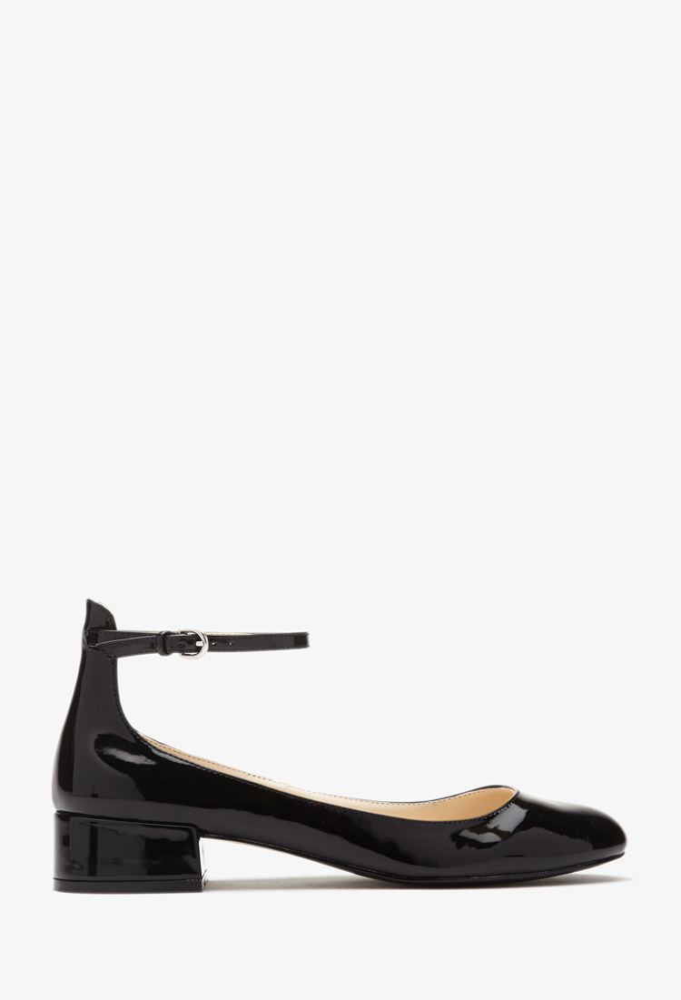 black flats with ankle strap