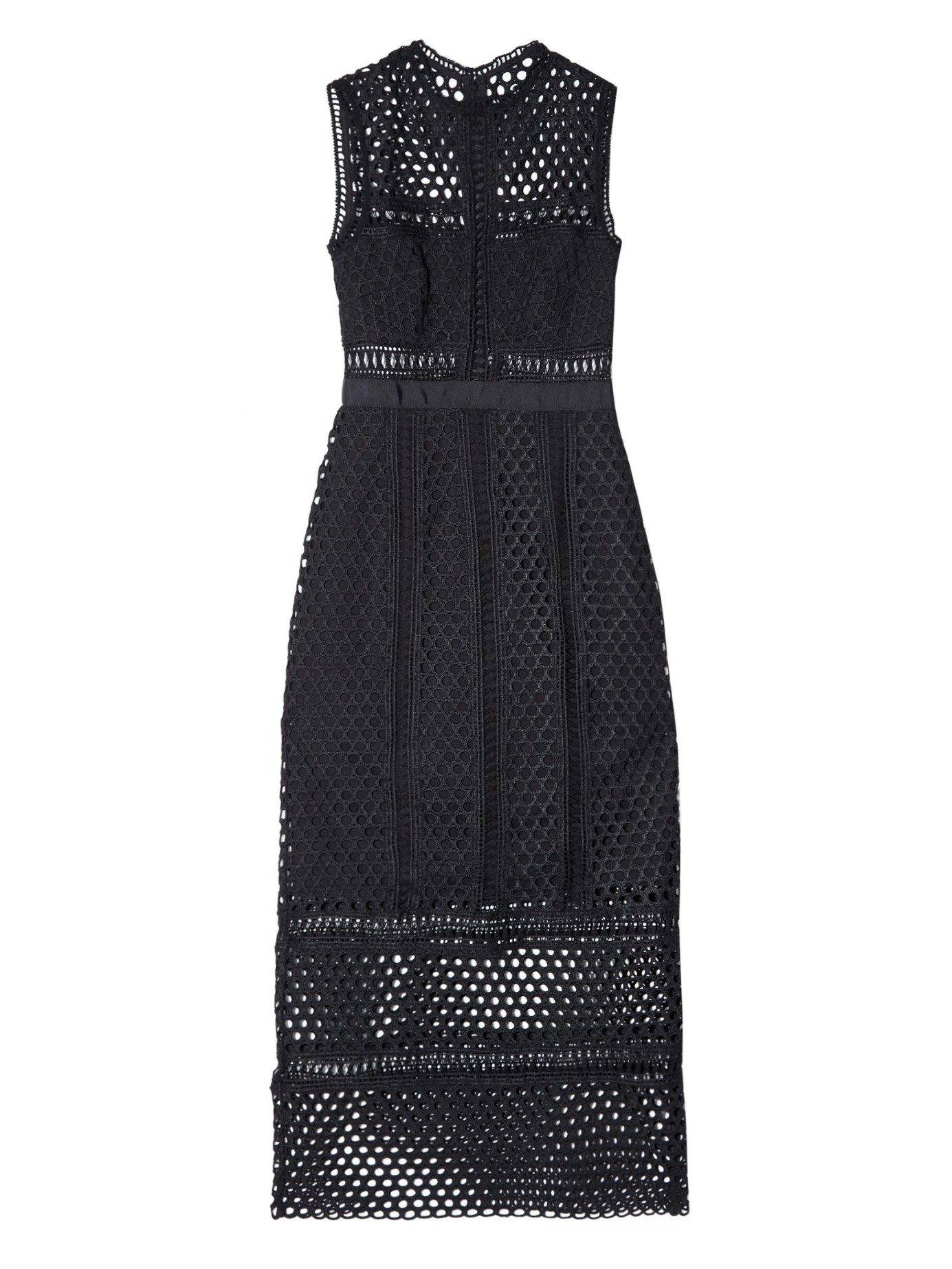 black lace panel sleeveless high low dress