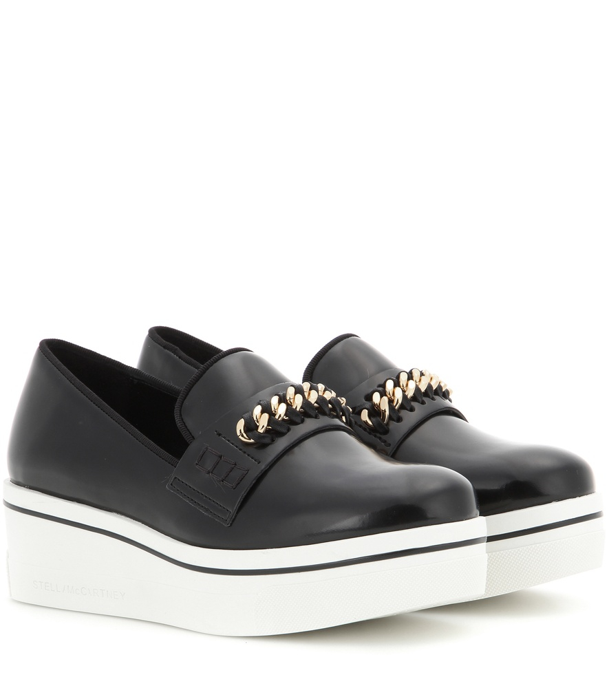 Stella mccartney Embellished Faux Leather Platform Slip-on Sneakers in ...