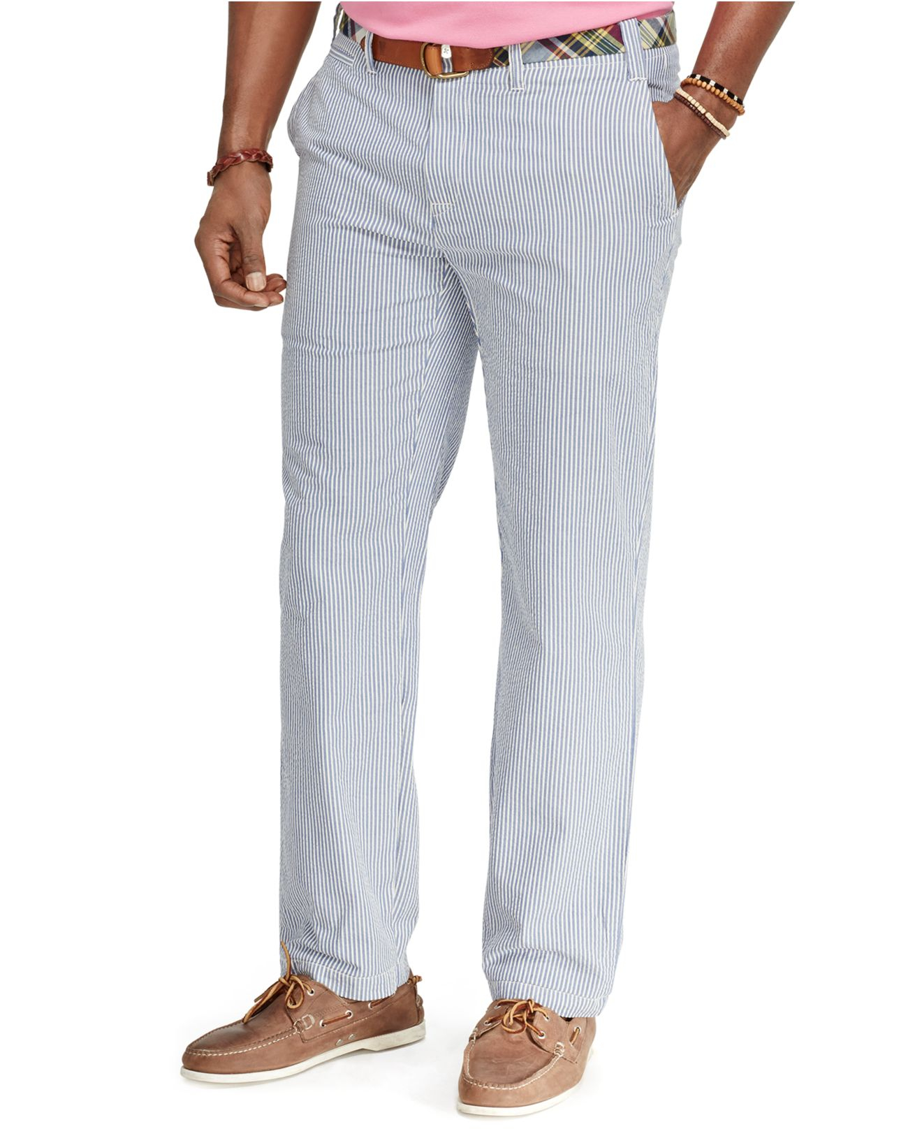 Polo Ralph Lauren Big And Tall Flat-Front Seersucker Pants in Navy/White  (Blue) for Men - Lyst