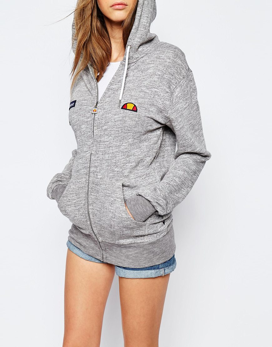 grey ellesse zip up hoodie
