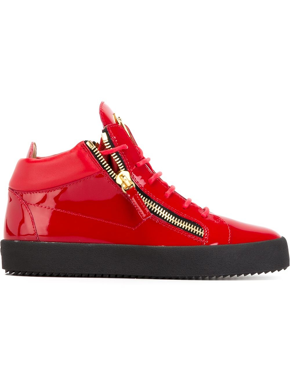 Giuseppe Zanotti Leather 'vegas' Hi-top Sneakers in Red for Men - Lyst