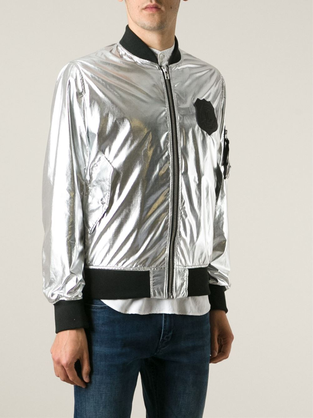 Love Moschino Metallic Bomber Jacket for Men - Lyst