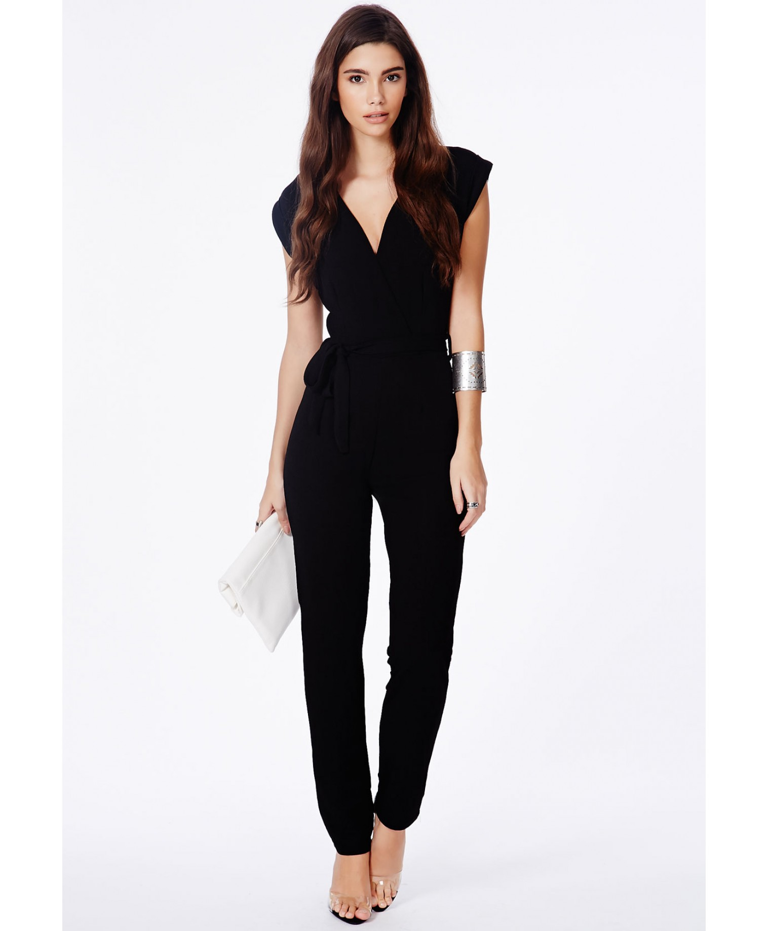 black jumpsuit tie waist