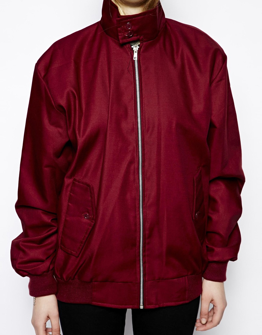 ASOS Reclaimed Vintage Harrington Jacket in Red - Lyst