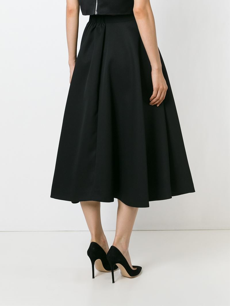 Rochas Silk High-waisted Circle Skirt in Black - Lyst
