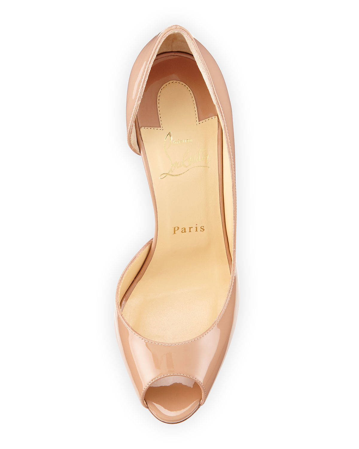 replica christian laboutin - Christian louboutin Demi You Half D\u0026#39;Orsay Peep-Toe Red Sole Pump ...