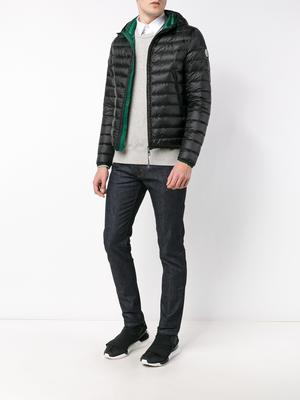 Moncler Quilted Feather Down Jacket in Black for Men | Lyst